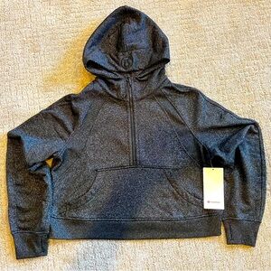 NWT Lululemon Scuba Oversized Half Zip Hoodie Black Silver Spark size M/L